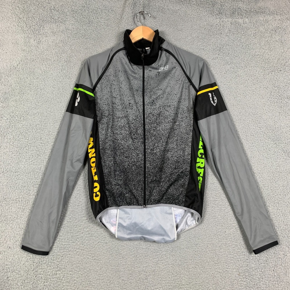 DNA Cycling Wind Jacket Men's Large Gray Full Zip Lightweight Made in‎ Italy